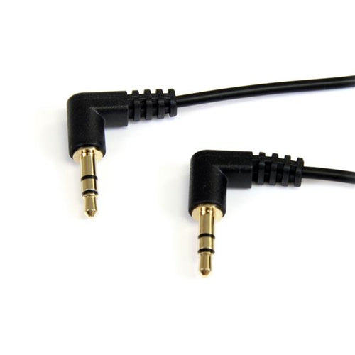 StarTech.com 1 ft Slim 3.5mm Right Angle Stereo Audio Cable - M/M StarTech.com 1 ft Slim 3.5mm Right Angle Stereo Audio Cable - M/M